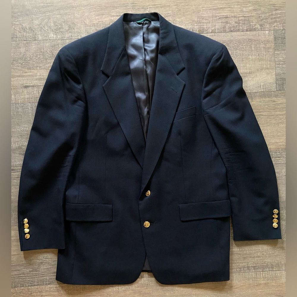 Austin Reed London England (Dillards) men’s size XL navy blue virgin wool blazer